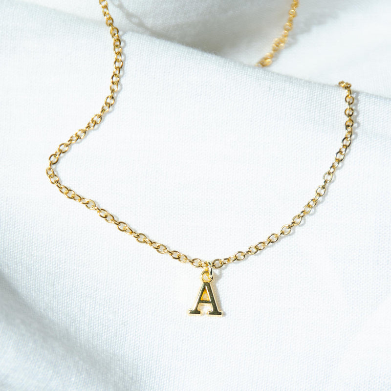 14K Gold Initial Letter Necklace