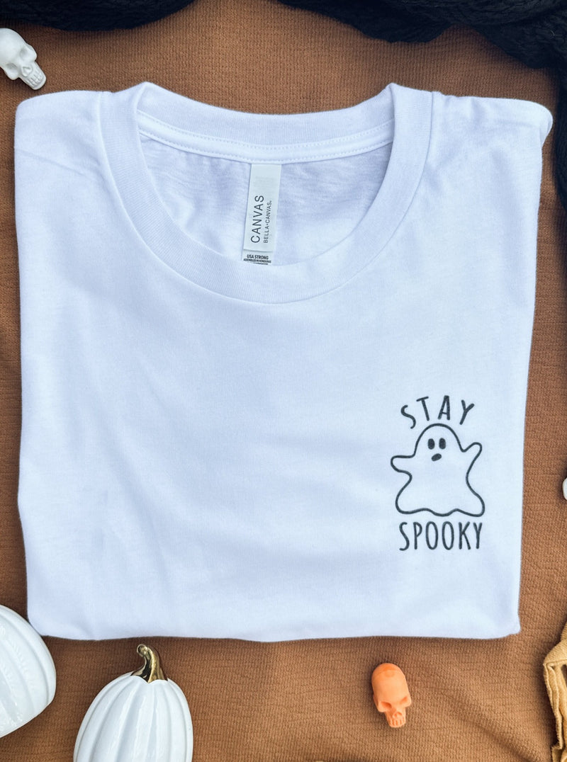 stay spooky ghost halloween white unisex t-shirt