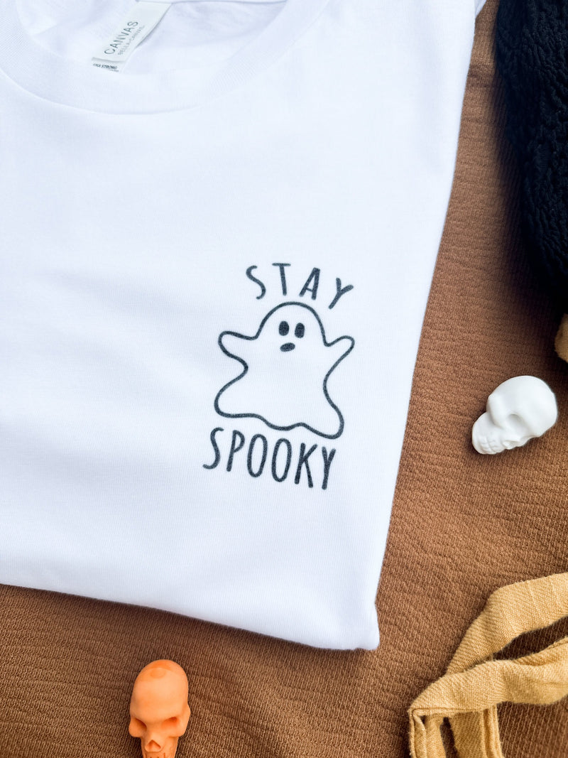 stay spooky ghost halloween white unisex t-shirt