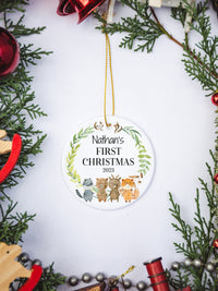 2023 babys first christmas woodland animals christmas tree ornament