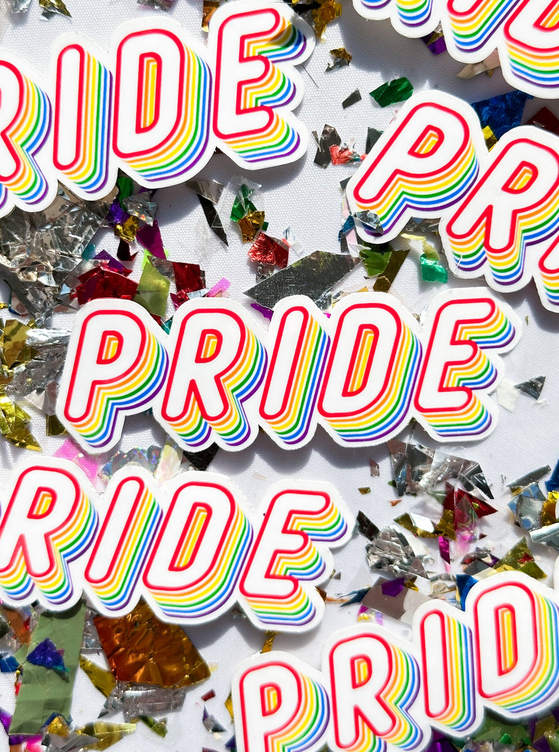 collection of rainbow PRIDE LGBTQIA+ vinyl sticker