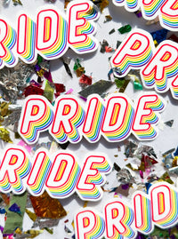 collection of rainbow PRIDE LGBTQIA+ vinyl sticker