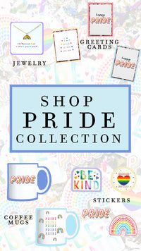 pride collection of pride stickers, pride greeting cards, pride jewelry and pride coffee mugs