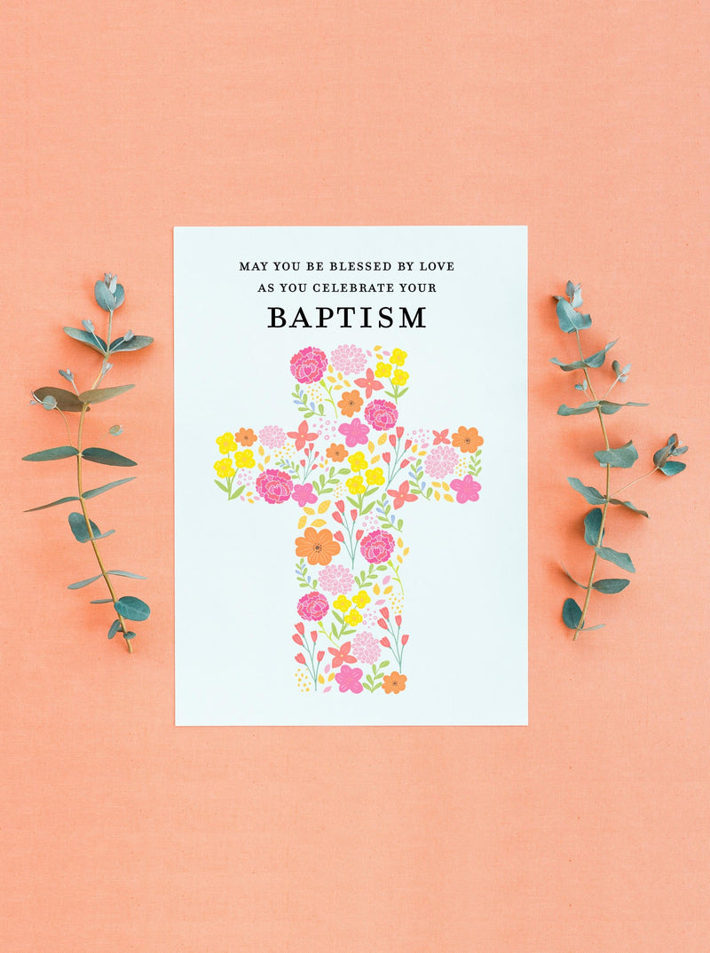 catholic baptism greeting card