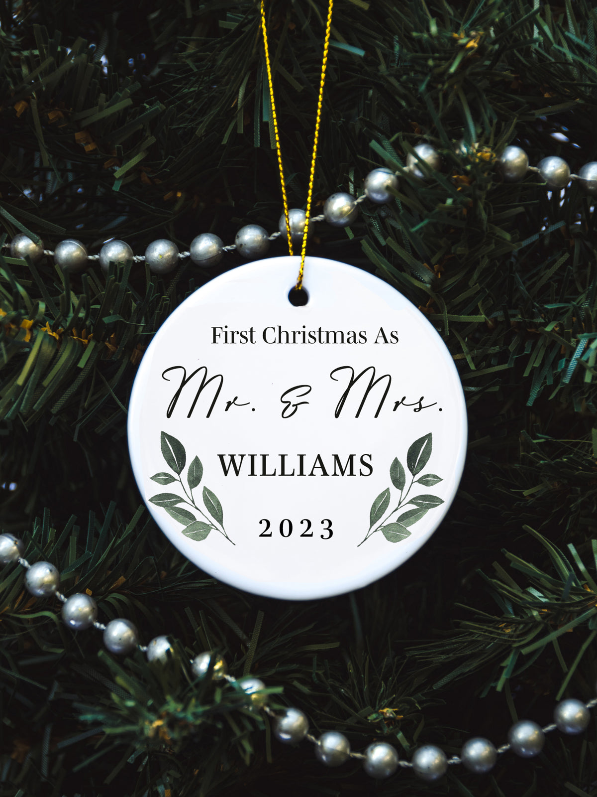 Custom Mr. and Mrs. 1st Christmas Ornament