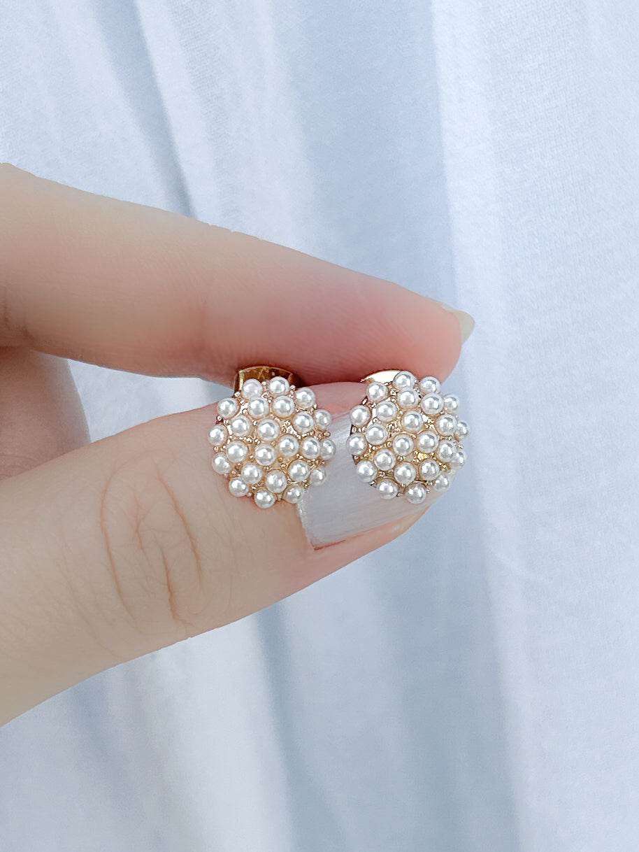 pearl cluster earrings