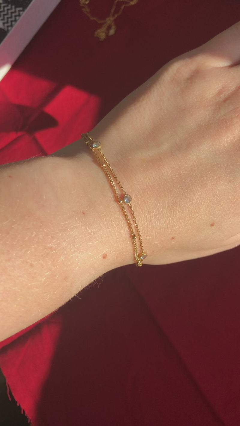 danielle 14K gold plated double stranded bracelet