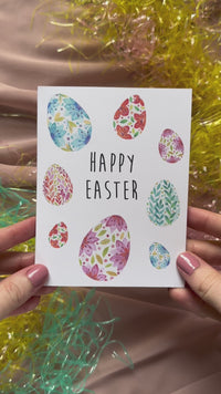 happy easter egg greeting card