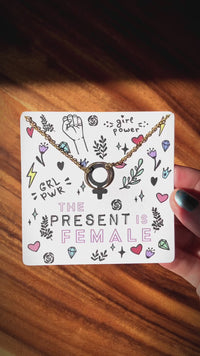 the present is female 14K gold necklace