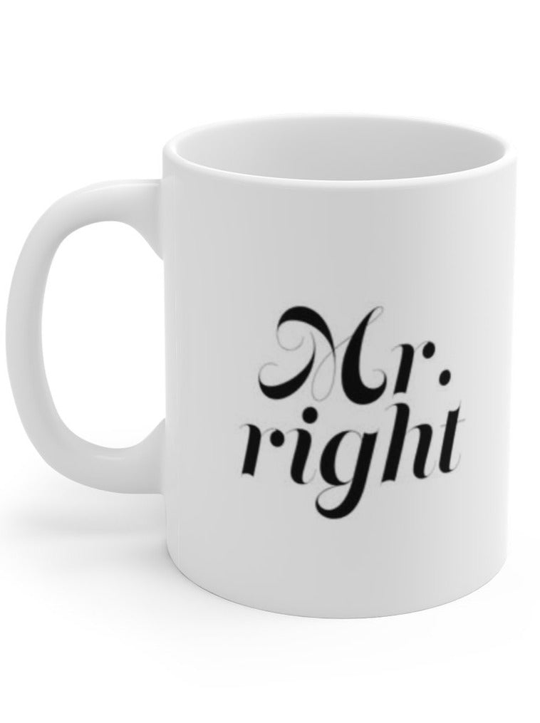 mr.right newly wed coffee mug cup