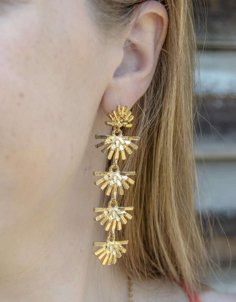 statement gold drop earrings