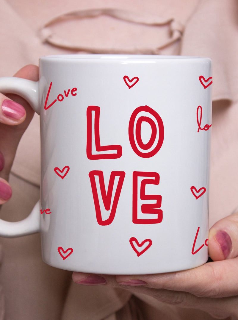 love hearts coffee mug