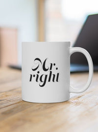 mr.right newly wed coffee mug cup