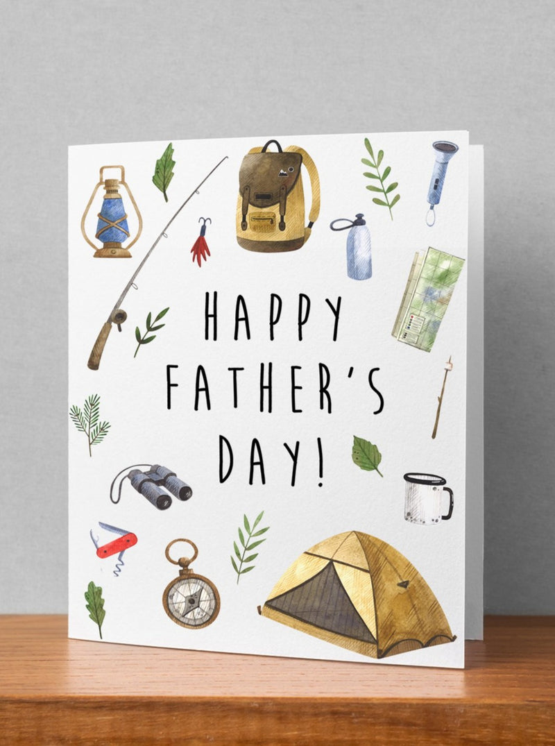 Happy Father's Day Card,Happy Father's Day Blank Card,Camping Dad Card,Outdoorsman Dad Card,Father's Day Card for friend
