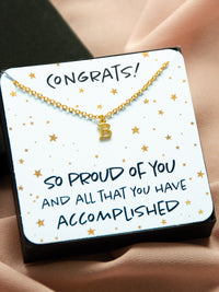 Custom Congrats 14K Gold Initial Necklace