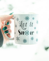 let it snow snowflake coffee mug