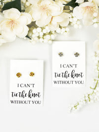 Tie the Knot Earrings Bridesmaid Proposal Gift, Personalized Bridal Party Gift Ideas, Bridesmaid Wedding Jewelry, Custom Bridal Earrings