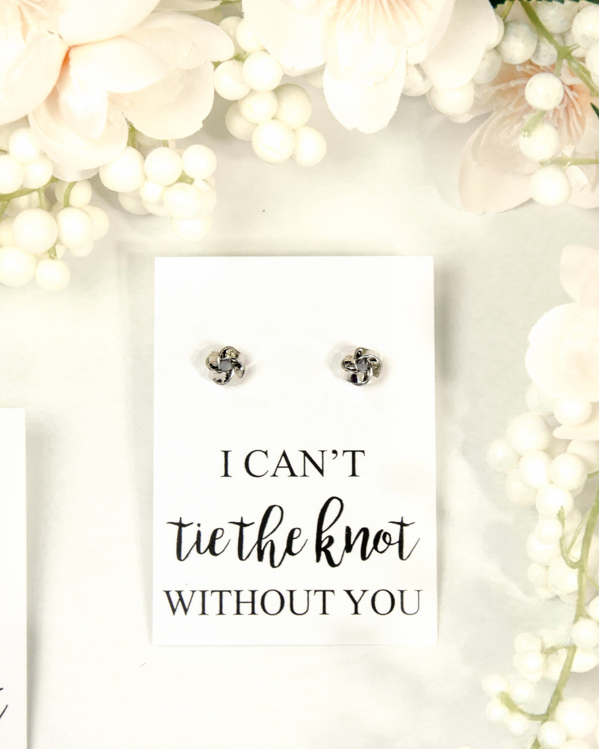 Tie the Knot Earrings Bridesmaid Proposal Gift, Personalized Bridal Party Gift Ideas, Bridesmaid Wedding Jewelry, Custom Bridal Earrings