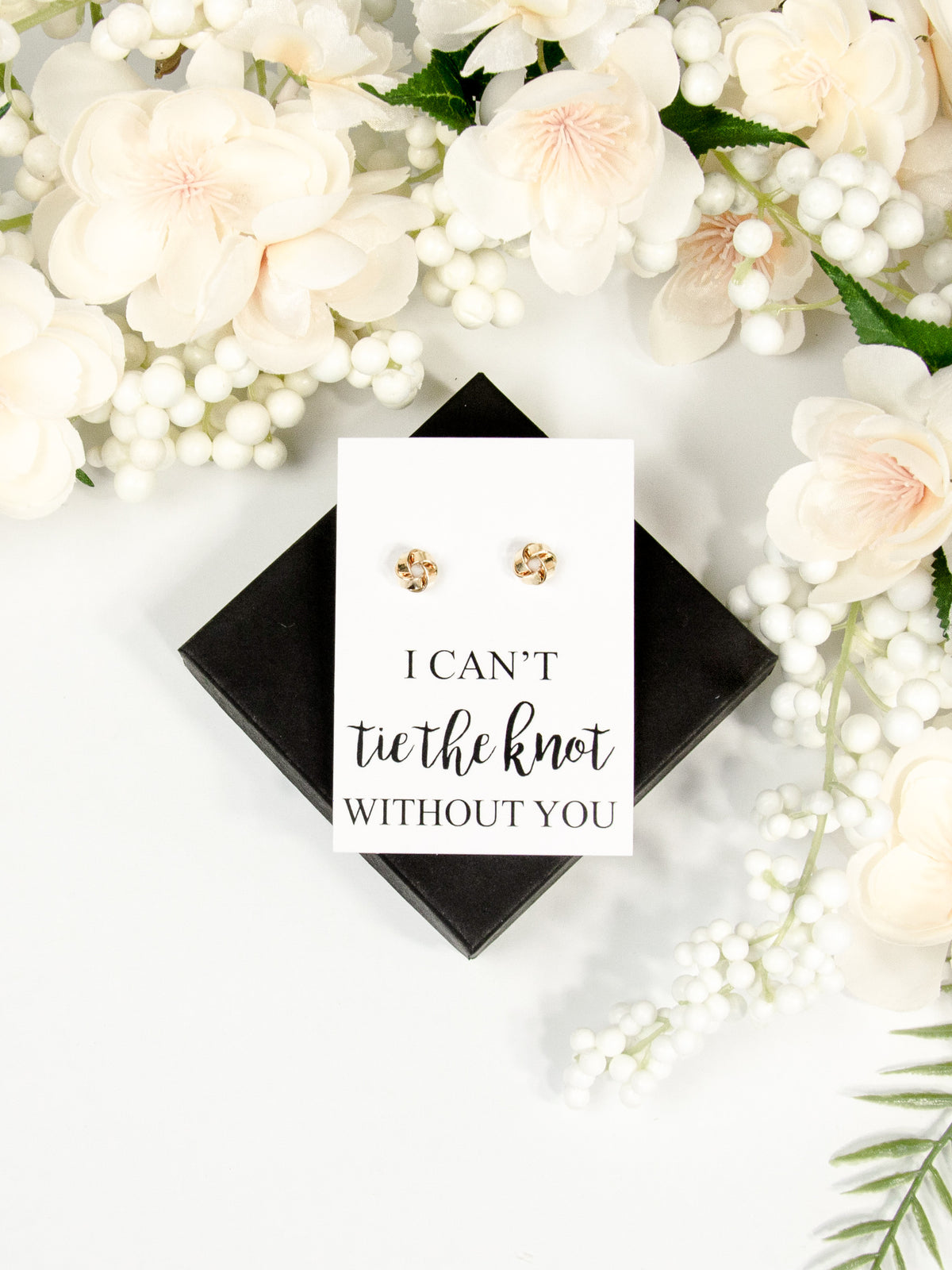 Tie the Knot Earrings Bridesmaid Proposal Gift, Personalized Bridal Party Gift Ideas, Bridesmaid Wedding Jewelry, Custom Bridal Earrings