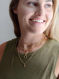 gold layered trendy chain necklace