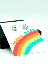 Happy Pride Month LGBTQ Jewel Stud Earrings Gift, LGBTQ Pride Jewelry Gifts, Love is Love, Gay Pride Rainbow Earrings