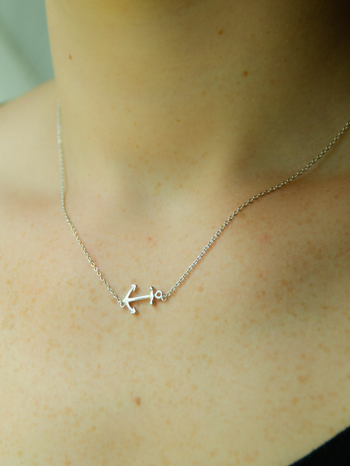 Anchor Charm Pendant on Sterling Silver 925 Delicate Chain 