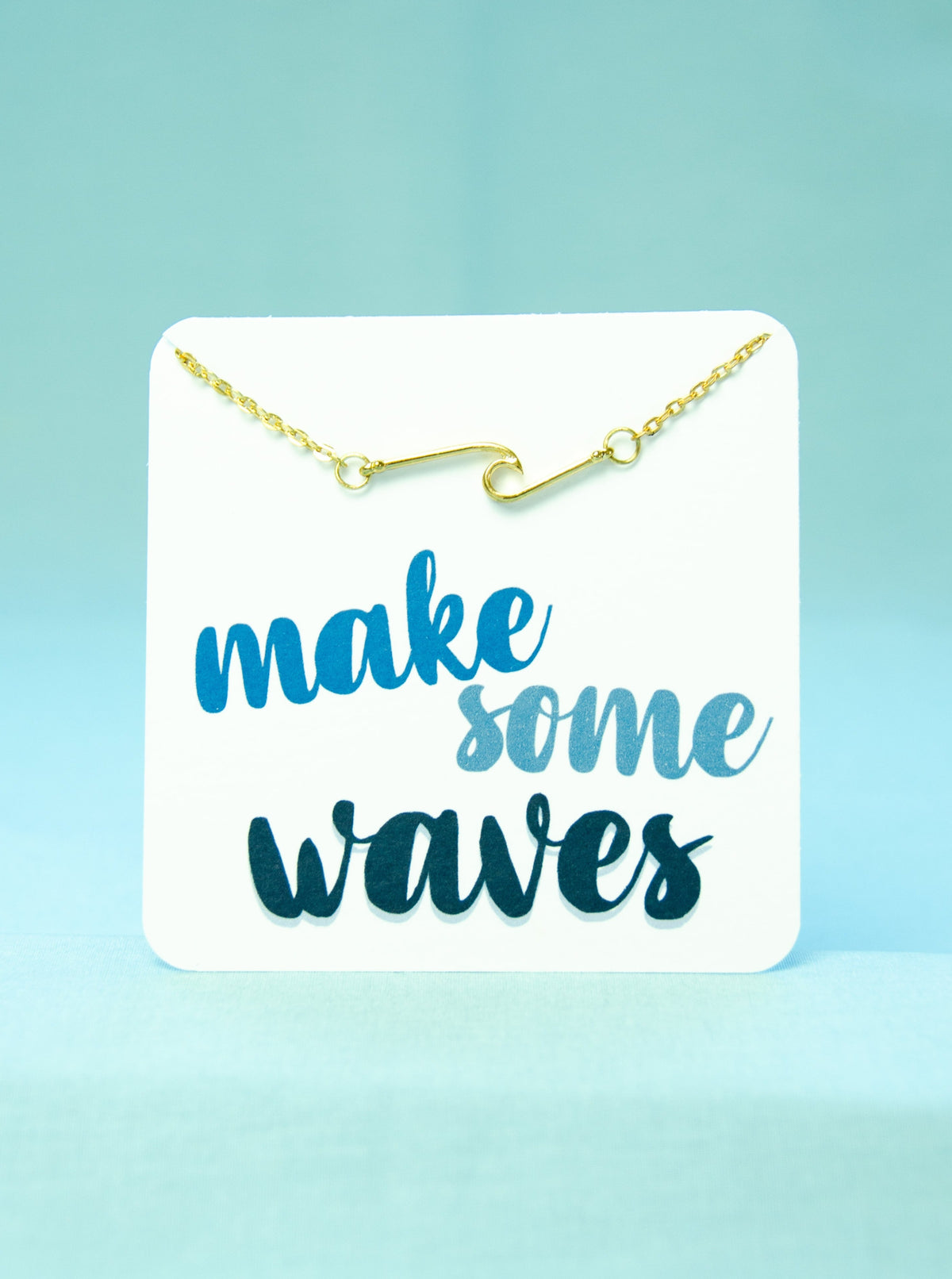 make some waves card with gold wave necklace