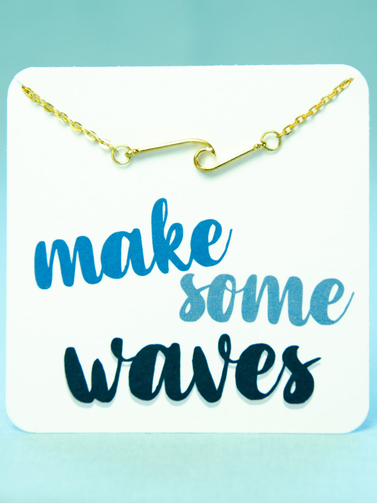 make some waves card with gold wave necklace