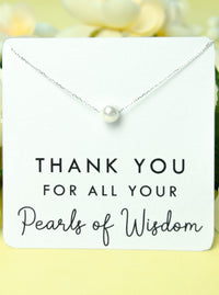 thank you for all your pearls of wisdom necklace card gift