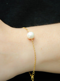 18K Gold Plated Sterling Silver 925 Delicate Chain Freshwater pearl