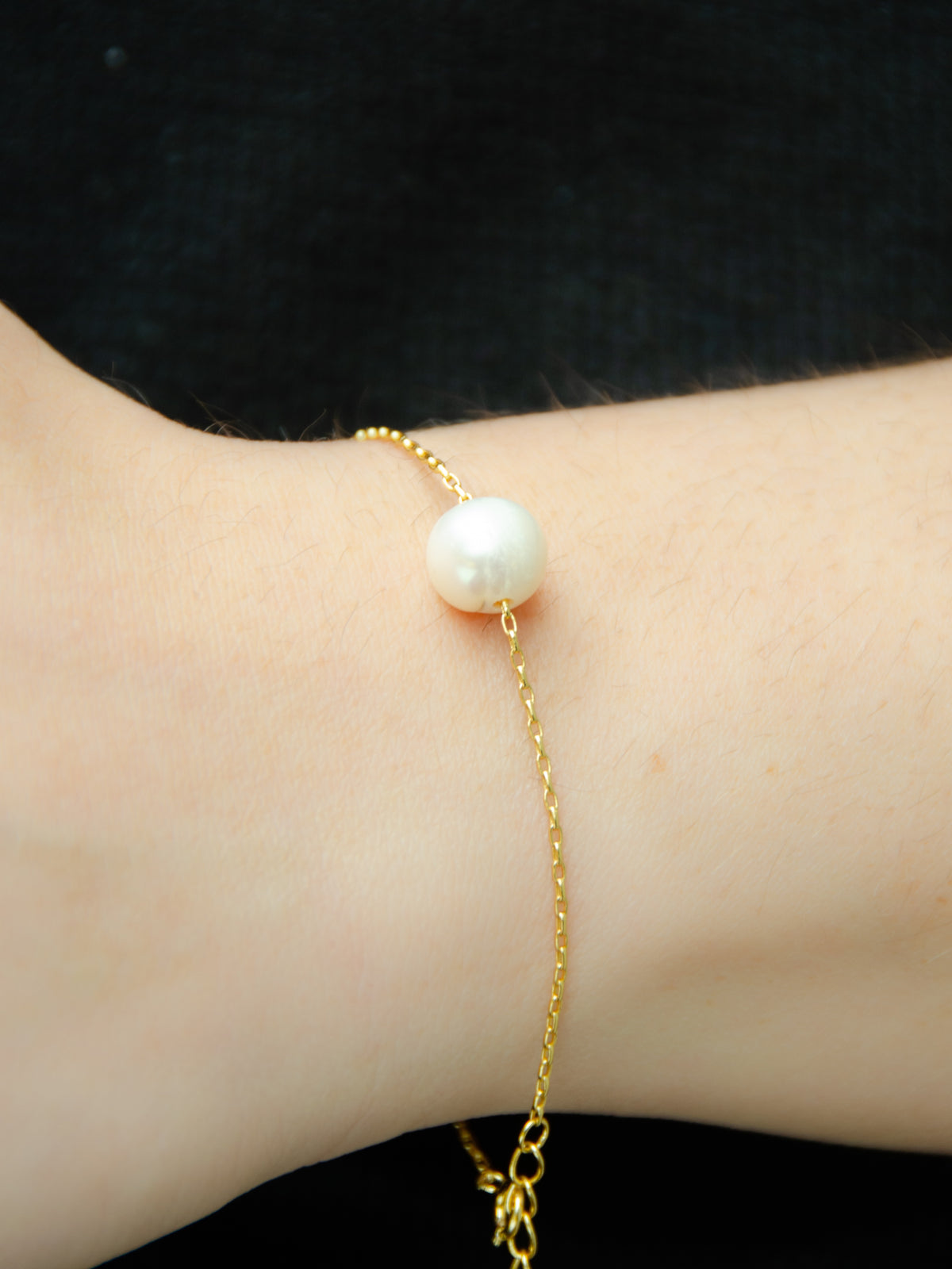 18K Gold Plated Sterling Silver 925 Delicate Chain Freshwater pearl