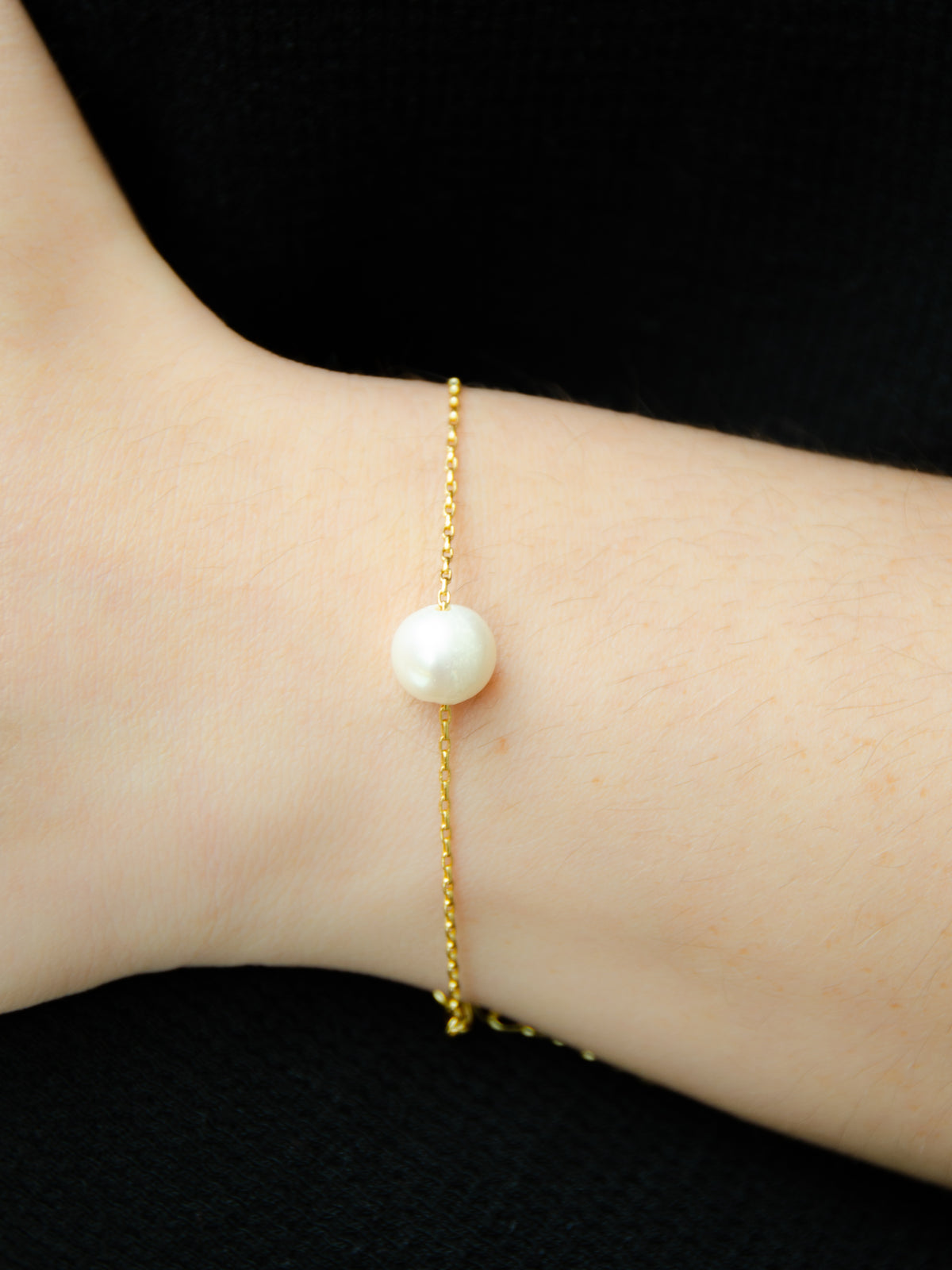 18K Gold Plated Sterling Silver 925 Delicate Chain Freshwater pearl