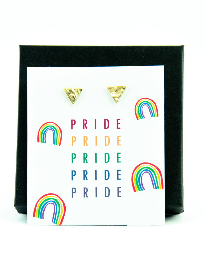 Happy Pride Month LGBTQ Traingle Stud Earrings Gift, LGBTQ Pride Jewelry Gifts, Love is Love, Gay Pride Rainbow Earrings