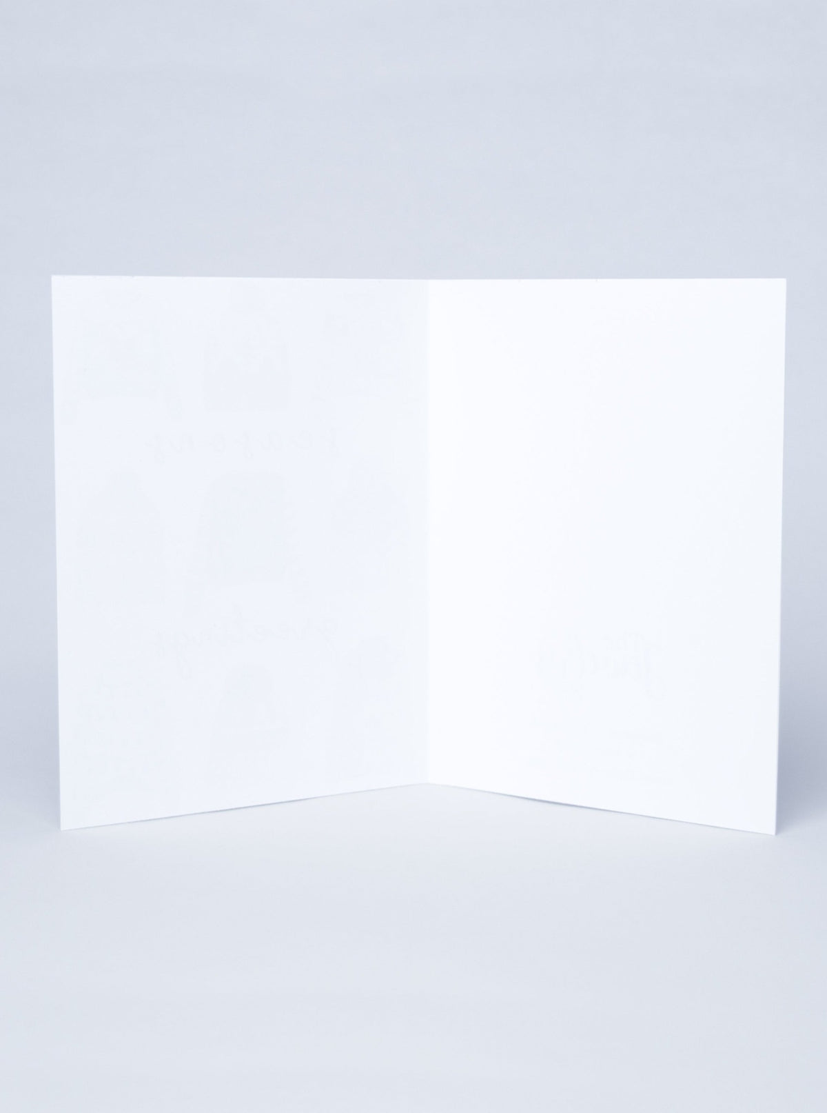 white blank inside of card