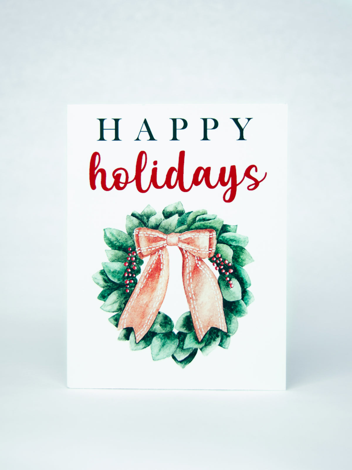 Happy Holidays Wreath Card Set,Holiday Chrismas Wreath Cards,Handmade Holiday Greeting Cards,Holiday Season Greetings Card,Made in USA