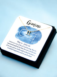 gold gemini zodiac astrological necklace gift for women