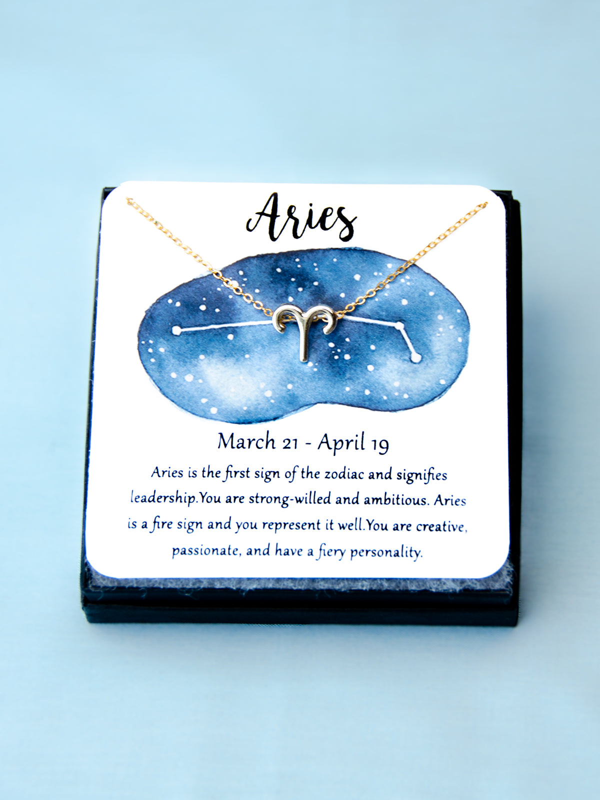 Zodiac Aries Astrological Horoscope Necklace Gift