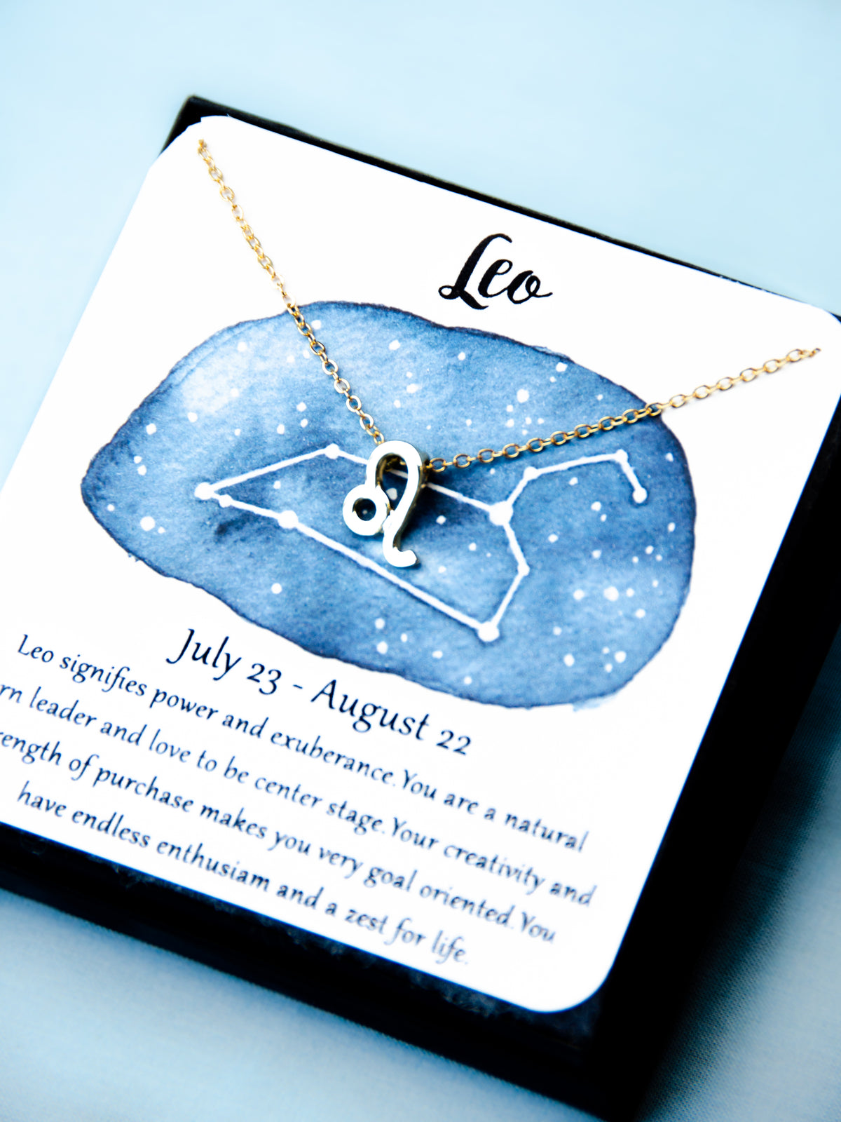 gold leo zodiac astrological charm necklace gift for women