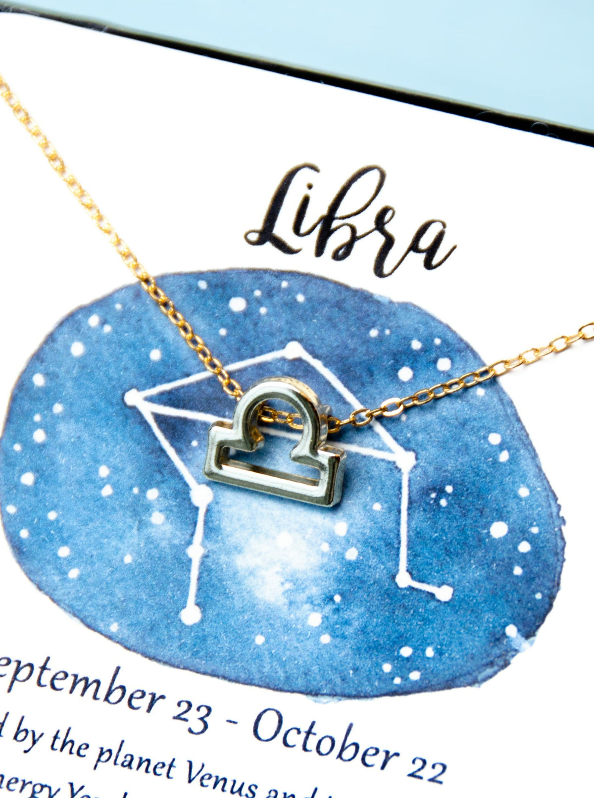 gold libra zodiac astrological necklace gift form women