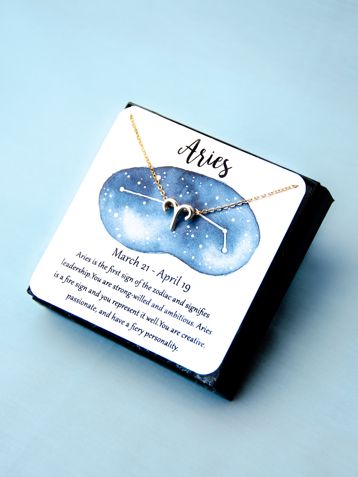 Zodiac Aries Astrological Horoscope Necklace Gift