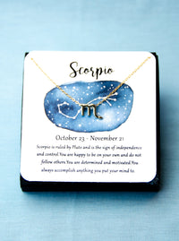 gold scorpio zodiac astrological necklace gift for women