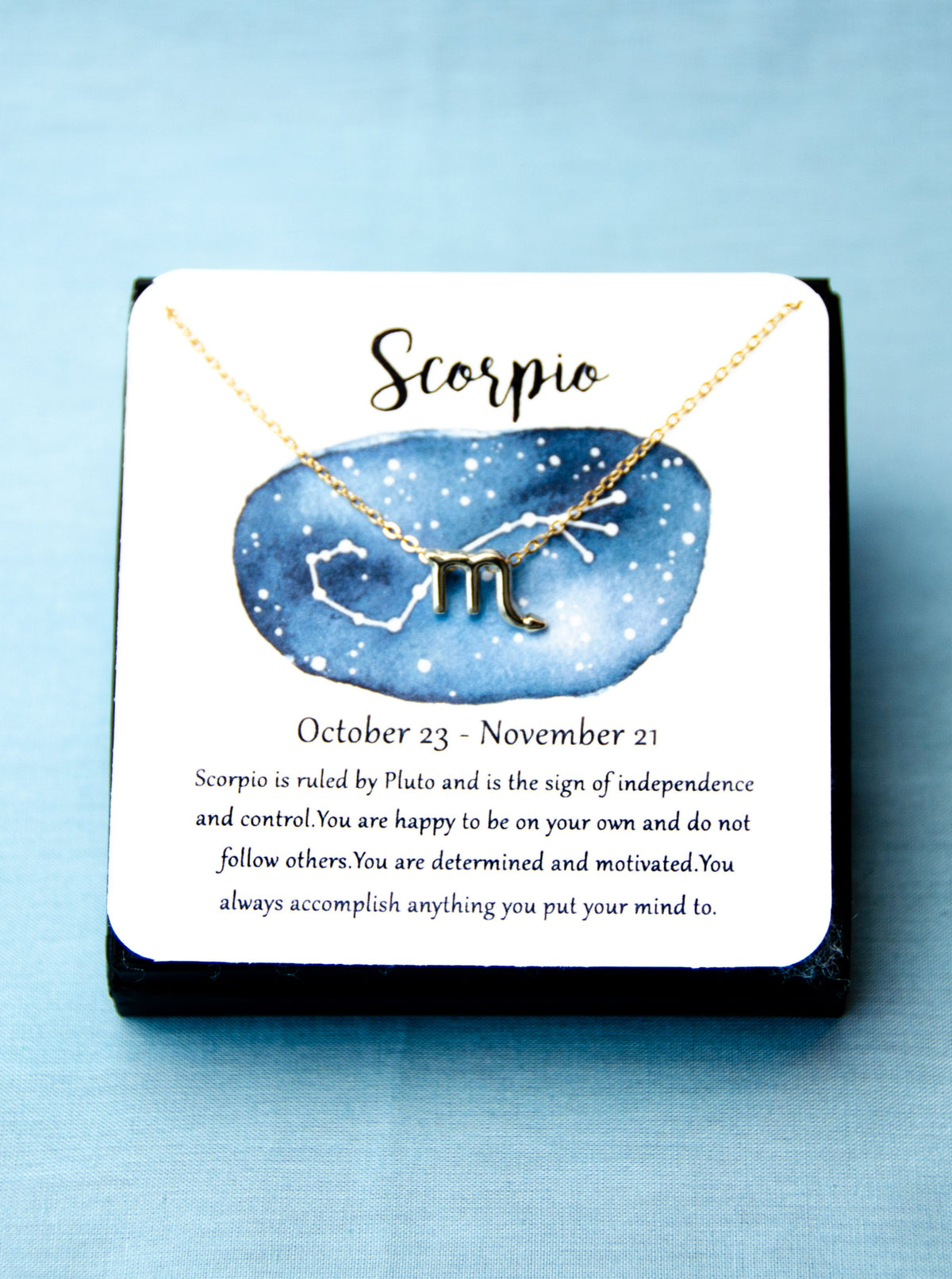 gold scorpio zodiac astrological necklace gift for women