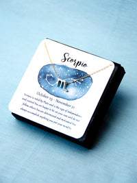 gold scorpio zodiac astrological necklace gift for women