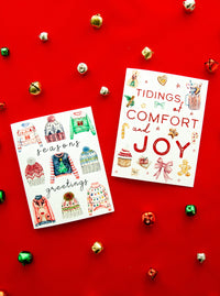 Sweater Weather Seasons Greetings Handmade Holiday Card Set,Christmas Ugly Sweater Card,Handmade Holiday Christmas Presents Greeting Card Set