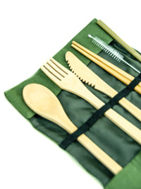 Bamboo utensil travel 6 piece set, eco-friendly cutlery, sustainable utensil set, zero waste utensils