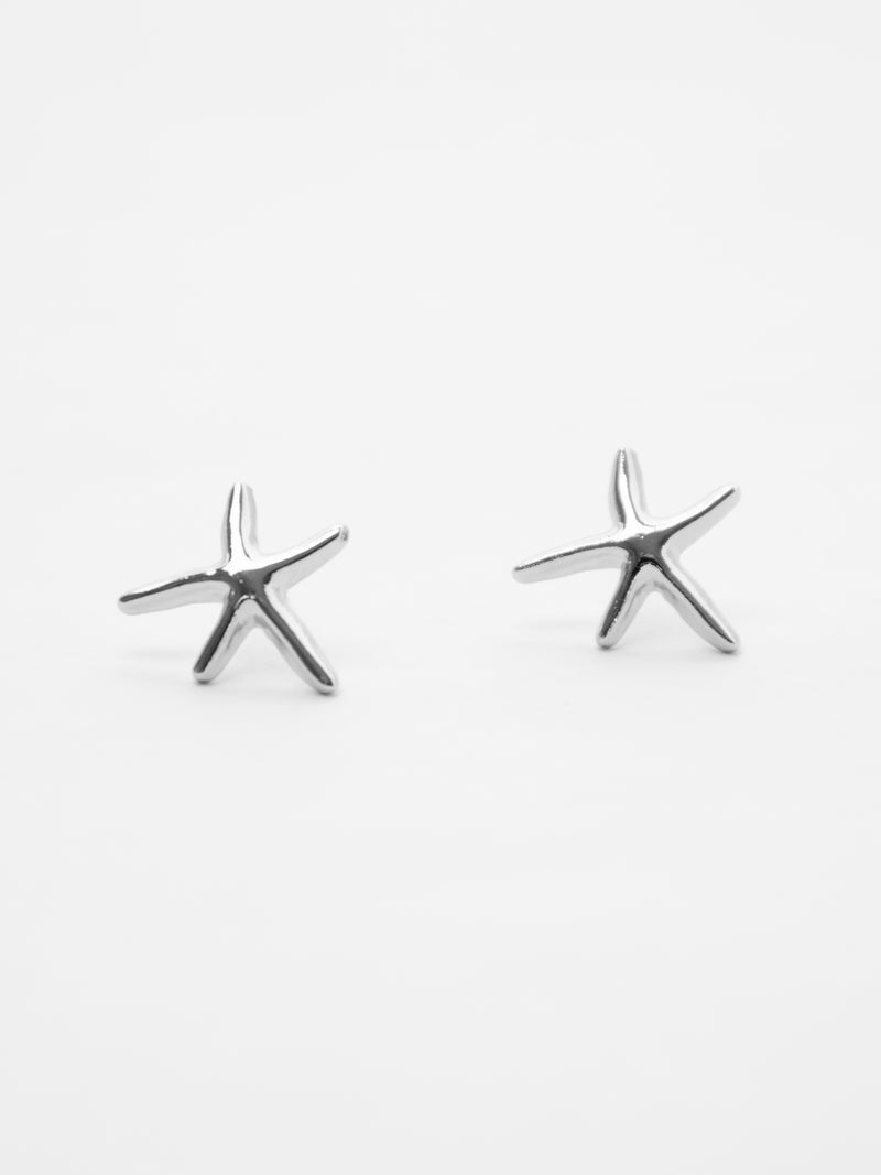 silver starfish earring studs