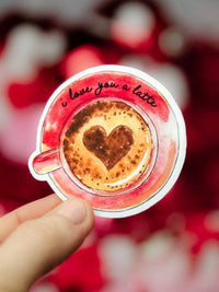 i love you a latte coffee valentine's day sticker