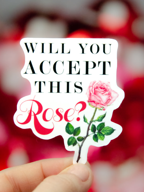 Will You Accept This Rose, Valentine's Day Sticker, Bachelor Nation Sticker, Galentine's Day Sticker