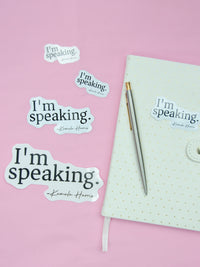 I'm Speaking Kamala Harris Sticker Gift, Perfect Gift for Female Empowerment and Girl Bosses, Feminist Quote Gift