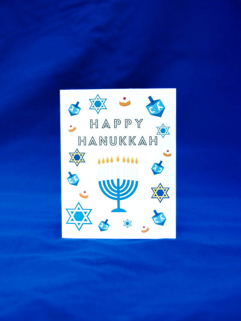 Happy Hanukkah Greeting Card Set,Hanukkah Card Pack,Holiday Greeting Card,Hanukkah Menorah Card, Hanukkah Dreidel Card, Made in USA